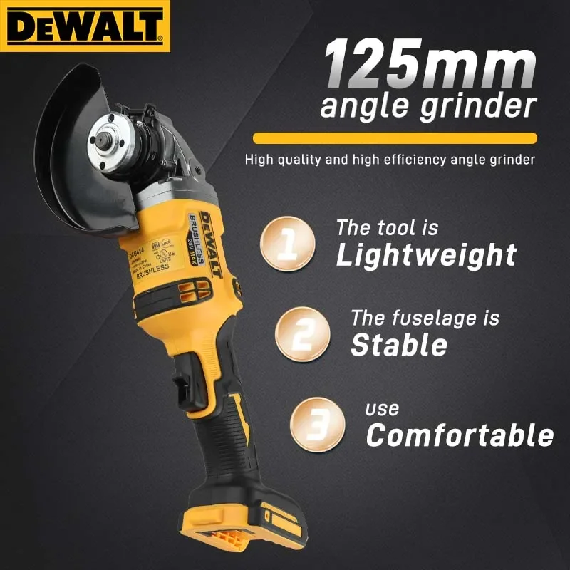 Heavy Equipment Grinder - DEWALT DCG414 Brushless Cordless Grinder (125mm):