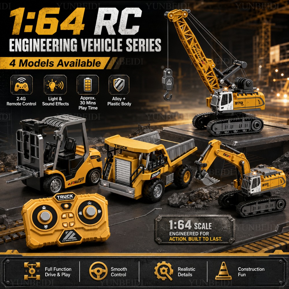 Heavy Equipment Operation - Remote Control Mini Alloy Car 1:64
